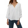 Michael Stars Cleo Notch Neck Top In White In White