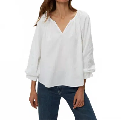 Michael Stars Cleo Notch Neck Top In White
