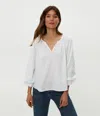 Michael Stars Cleo Notch Neck Top In White