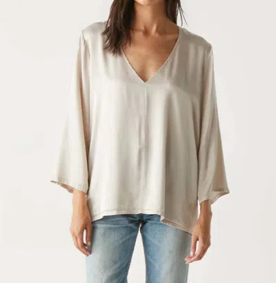 Michael Stars Cobie V-neck Satin Top In Chalk In White