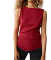 Michael Stars Coco Ruched Tank In Blue