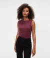 Michael Stars Coco Ruched Tank In Beetroot