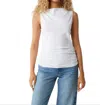 Michael Stars Coco Ruched Tank Top In White In White