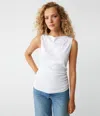 Michael Stars Coco Ruched Tank In White