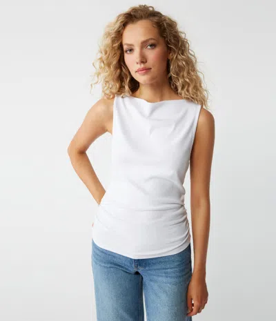 Michael Stars Coco Ruched Tank In White