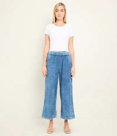 Michael Stars Cody Striped Cropped Pant In Blue