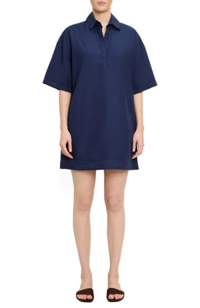 Michael Stars Cotton Mini Shirtdress In Blue