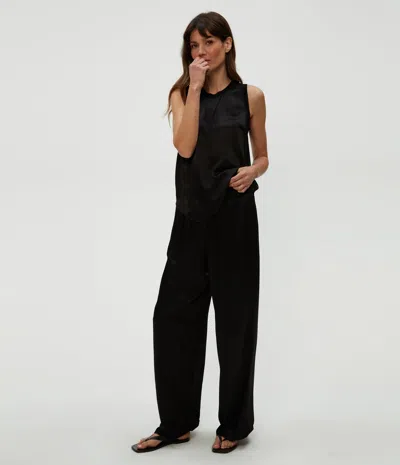 Michael Stars Cyrus Satin Pant In Black