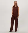 Michael Stars Cyrus Satin Pant In Burgundy