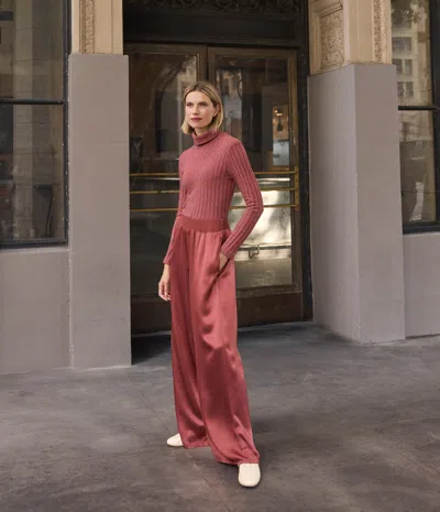 Michael Stars Cyrus Satin Pant In Burgundy