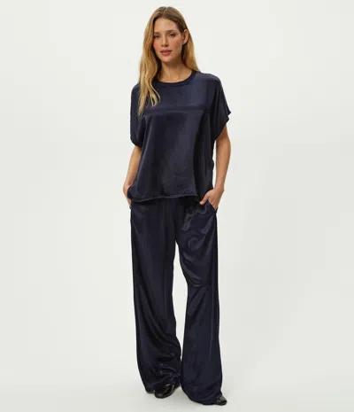 Michael Stars Cyrus Satin Pant In Blue