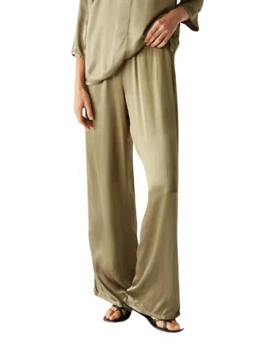 Michael Stars Cyrus Satin Pants In Olive In Green