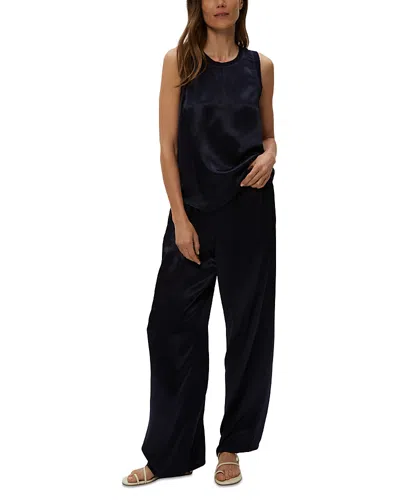 Michael Stars Cyrus Satin Wide Leg Pants In Black