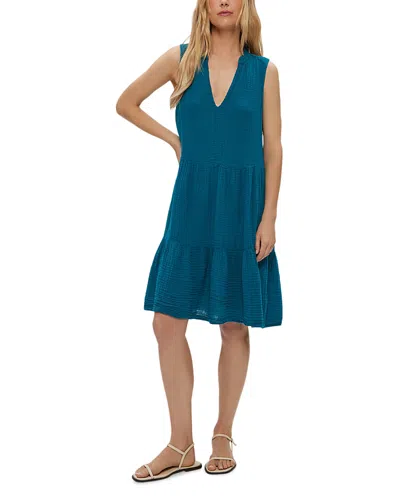Michael Stars Daisy Cotton Babydoll Dress In Blue