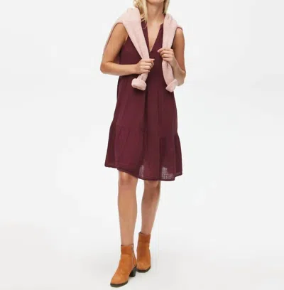 Michael Stars Daisy Double-gauze Dress In Purple
