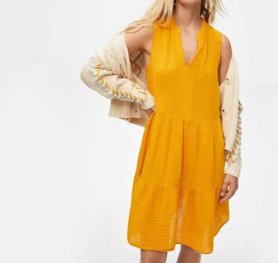 Michael Stars Daisy Double-gauze Dress In Yellow