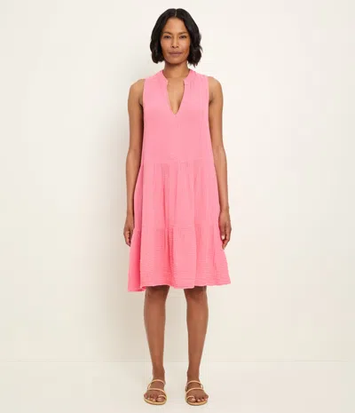 Michael Stars Daisy Gauze Dress In Blue