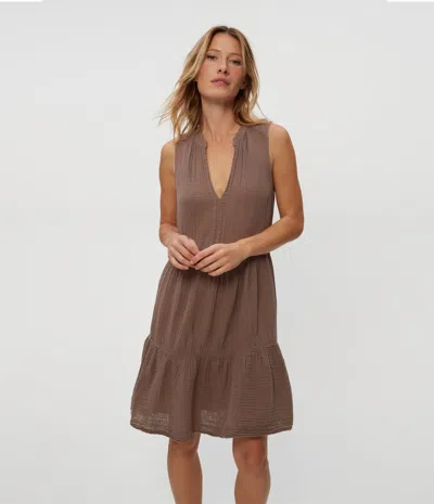 Michael Stars Daisy Gauze Dress In Cobblestone