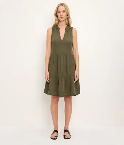 Michael Stars Daisy Gauze Dress In Green