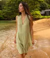 Michael Stars Daisy Gauze Dress In Palm