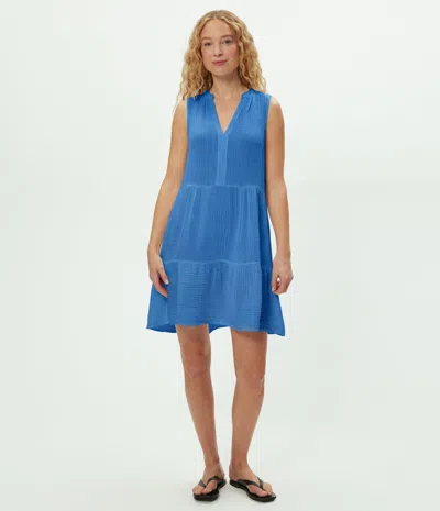 Michael Stars Daisy Gauze Dress In Blue