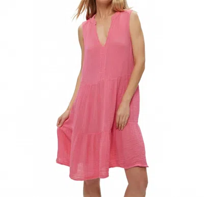 Michael Stars Daisy Gauze Midi Dress In Drangonfruit In Pink