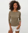 Michael Stars Dakota 3/4 Sleeve Tee In Brown