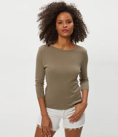 Michael Stars Dakota 3/4 Sleeve Tee In Brown