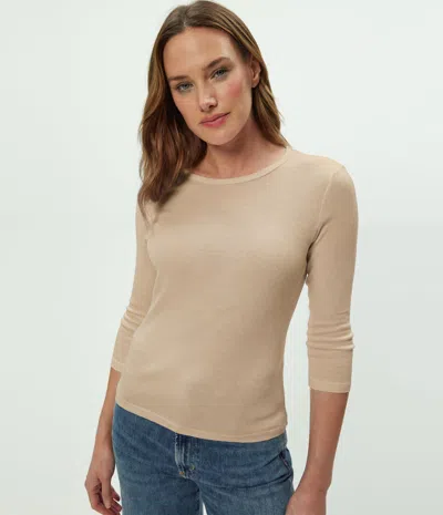 Michael Stars Dakota 3/4 Sleeve Tee In Brown