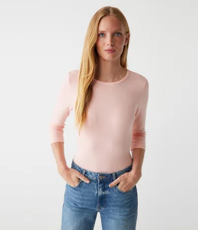 Michael Stars Dakota 3/4 Sleeve Tee In Grapefruit