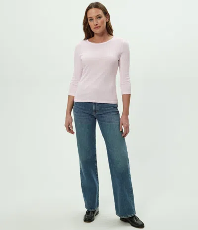 Michael Stars Dakota 3/4 Sleeve Tee In Pink