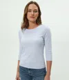 Michael Stars Dot 3/4 Sleeve Tee In White