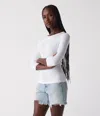 Michael Stars Dakota 3/4 Sleeve Tee In White