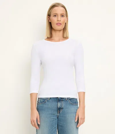 Michael Stars Dakota 3/4 Sleeve Tee In White