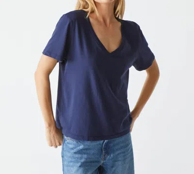 Michael Stars Daria Classic V-neck Tee In Nocturnal In Blue