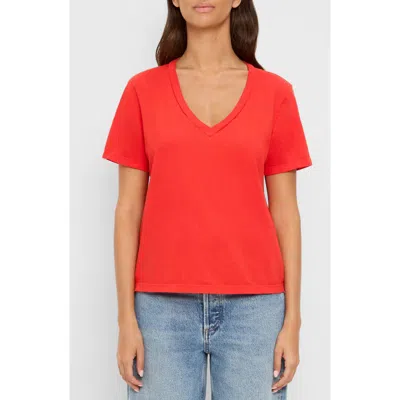 Michael Stars Daria Classic V-neck T-shirt In Red