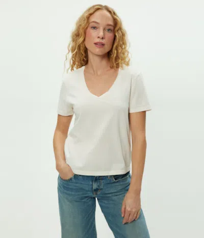Michael Stars Daria V-neck Tee In White