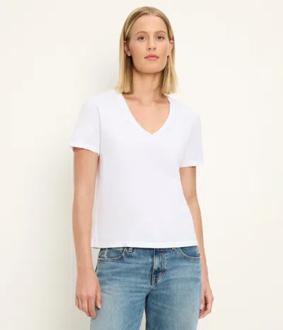 Michael Stars Daria Classic V-neck Tee In White In Multi
