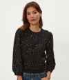 Michael Stars Deanna Femme Sleeve Sweater In Black