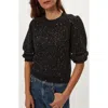 Michael Stars Deanna Sequin Embellished Balloon Sleeve Crewneck Sweater In Multi