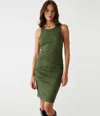 Michael Stars Wren Side Slit Sleeveless Body-con Midi Dress In Dark Matcha