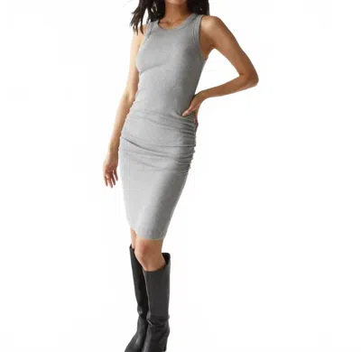 Michael Stars Demi Ribbed Dress In Crescent In Gray