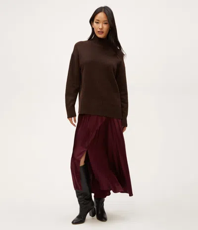 Michael Stars Desi Asymmetrical Satin Skirt In Beetroot