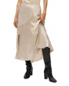 Michael Stars Desi Asymmetrical Satin Skirt In Cement