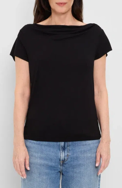 Michael Stars Desiree Cowl Neck Tee In Black