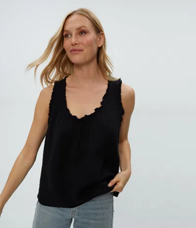 Michael Stars Devon Dot Gauze Tank In Black