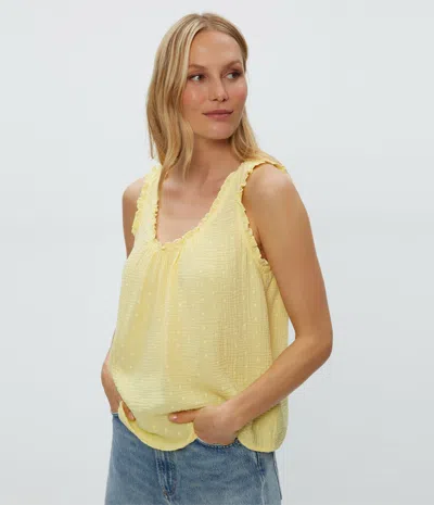 Michael Stars Devon Dot Gauze Tank In Lemonade
