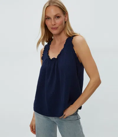 Michael Stars Devon Dot Gauze Tank In Nocturnal