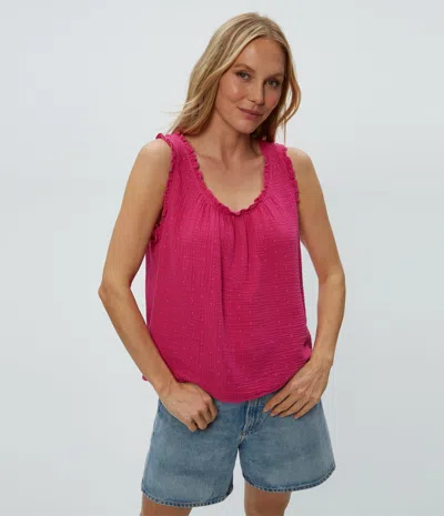 Michael Stars Devon Dot Gauze Tank In Pitaya