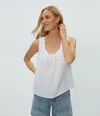Michael Stars Devon Dot Gauze Tank In White